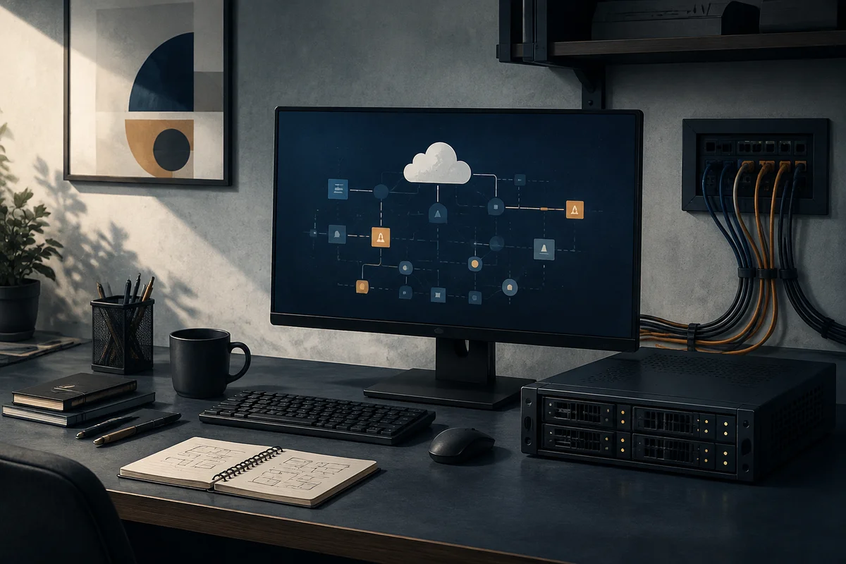 Stylized cloud security lab diagram